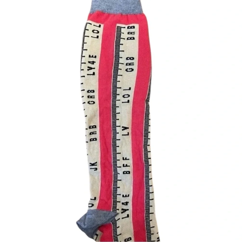 4/$25 Little Miss Matched Girls Knee High Socks Colorful Ruler School One Size